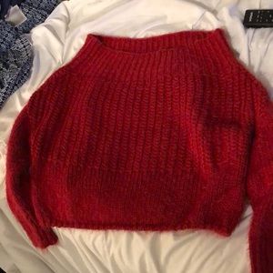B. original red off the shoulder sweater